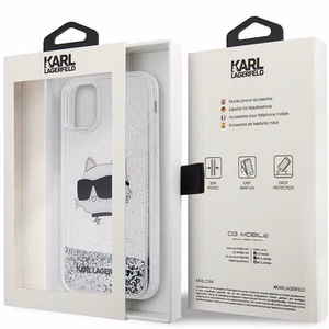 Karl Lagerfeld KLHCN61LNCHCS iPhone 11/XR серебряный/серебряный жёсткий чехол Glitter Choupette Head