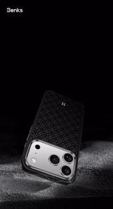 "Benks Magnetic Armor Pro Armor Grid Kevlar korpusas su metaliniu rėmeliu 600D (Y070), skirtas "Iphone 17 Pro Max", juodos spalvos