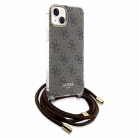 Guess Crossbody Cord 4G Print dėklas telefonui iPhone 15 / 14 / 13 - rudas