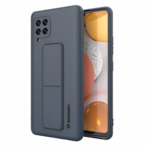 Wozinsky Kickstand Case silikoninis dėklas su stovu Samsung Galaxy A42 5G tamsiai mėlyna