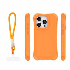 Safepop dėklas su dirželiu skirtas iPhone 15 Pro 6,1" oranžinis