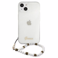 Guess GUHCP13SKPSWH iPhone 13 mini 5.4" Permatomas kietas dėklas Baltas Perlas