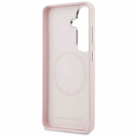 Karl Lagerfeld dėklas Saffiano KC Metal Logo MagSafe Samsung Galaxy S26 Plus rožinis