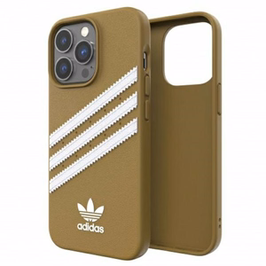 Adidas OR formuotas dėklas PU iPhone 13 Pro / iPhone 13 – smėlio ir auksinis