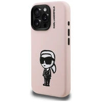 Karl Lagerfeld Silikoninis Karl Sketch MagSafe Dėklas for iPhone 16 Pro - rožinis