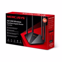 Mercusys MR30G belaidis maršrutizatorius Gigabitinis eternetas Dviguba juosta (2,4 GHz / 5 GHz) Juoda