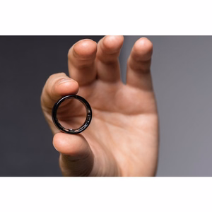 Smart Ring R11M - išmanusis žiedas iš plieno su įkrovimo stotele dydis 8 (18,1mm) juodas