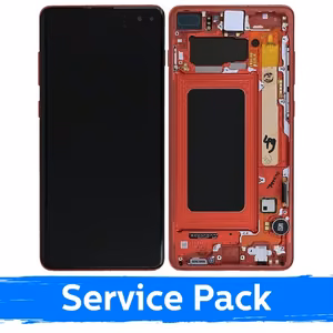 Ekranas skirtas Samsung G975 S10 Plus su rėmeliu / Cardinal Red / (Service Pack)