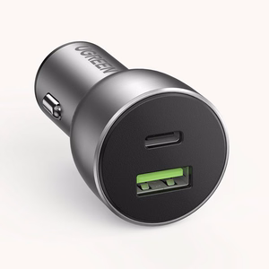 Ugreen automobilinis įkroviklis USB / USB Type C Quick Charge 3.0 Power Delivery 36W 3A pilkas (CD213 60980)