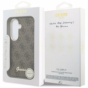 Guess dėklas 4G Script MagSafe skirtas Samsung Galaxy S26 rudas