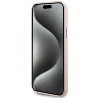 Karl Lagerfeld silikoninis Choupette Metal Pin dėklas telefonui iPhone 15 Plus / 14 Plus - rožinis