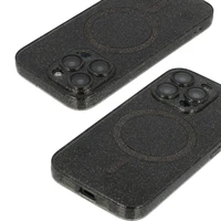 Blizgantis magnetinis dėklas telefonui Samsung Galaxy S24 FE juodas permatomas