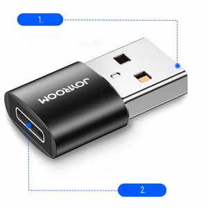 Joyroom adapteris iš USB Type C (moteriška) į USB (vyriška) 2 vnt. juodas (S-H152 Black)