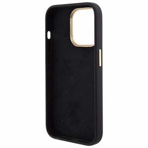 Guess silikoninis Logo Strass 4G dėklas telefonui iPhone 15 Pro - juodas