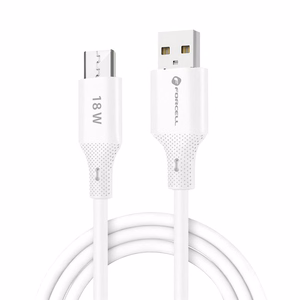 Kabelis FORCELL F-ENERGY C341 USB A į Micro USB QC3.0 2,4A 18W Silikoninis 1 m baltas (m)
