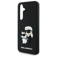 Karl Lagerfeld 3D guminis Karl&Choupette dėklas telefonui Samsung Galaxy S24 FE - juodas