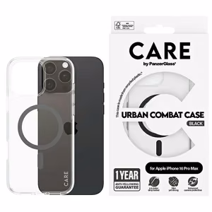 CARE by PanzerGlass Flagmano dėklas telefonui iPhone 16 Pro Max 6.9" juodas/juodas Magnetinis 1348