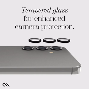 Case-Mate Aluminum Ring Lens Protector apsauginis kameros lęšių stiklas, skirtas Samsung Galaxy S24+, juodas