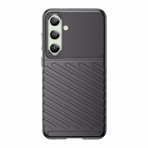 Thunder dėklas Samsung Galaxy S24 FE silikoninis šarvuotas dangtelis - juodas
