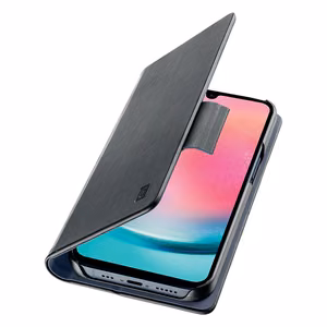 Cellularline Book Case atverčiamas dėklas, skirtas Samsung Galaxy A25 5G, juodas