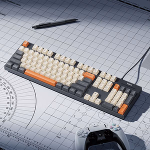 Проводная QWERTY-клавиатура Hoco GM61, трехцветная (белая, серая, оранжевая)