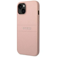 Guess Saffiano dirželis dėklas telefonui iPhone 14 Plus - rožinė