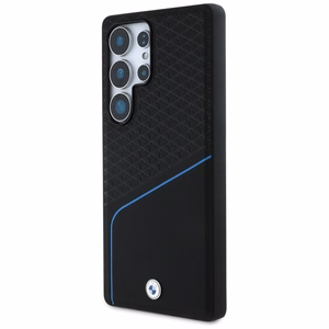 BMW odinis tekstūruotas ir lygus MagSafe dėklas, skirtas Samsung Galaxy S25 Ultra – juodas