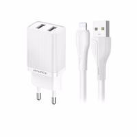 Įkroviklis Awei C15L-EU 10W 2xUSB-A + USB-A to Lightning cable 1.0m baltas