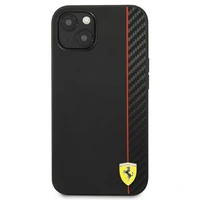 Ferrari FESAXHCP13SBK iPhone 13 mini 5.4" juodas/juodas kietas dėklas On Track Carbon Stripe