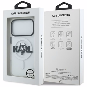 Karl Lagerfeld IML Karl Eskizas Logotipas Magnetinis dėklas telefonui iPhone 17 Pro - skaidrus