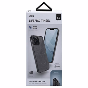 Uniq LifePro Tinsel dėklas telefonui iPhone 12 Pro Max - juodas