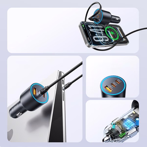 Orico HyperDrive 165W USB-A + 2x USB-C automobilinis įkroviklis - juodas