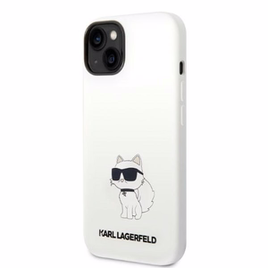 Karl Lagerfeld KLHMP14MSNCHBCH iPhone 14 Plus 6.7" baltas silikoninis dėklas Choupette, magnetinis (MagSafe)