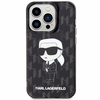 KARL LAGERFELD KLHCP15LHNKMKLK IPHONE 15 PRO 6.1 "JUODAS/JUODAS DĖKLAS MONOGRAM ICONIK