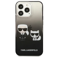 Karl Lagerfeld Gradient Ikonik Karl&Choupette dėklas iPhone 13 Pro / iPhone 13 – juodas