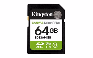Kingston Technology Canvas Select Plus Gen3 64 GB SD UHS-I Klasės 10