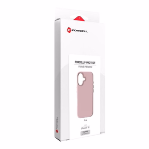 Dėklas skirtas iPhone 16 Forcell F-Protect Frame Premium suderinamas su Magsafe rožinis