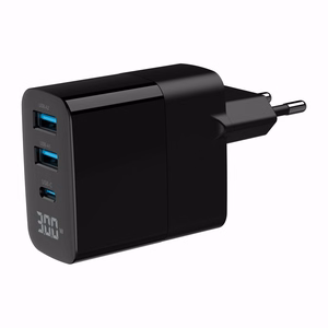 Gembird TA-UC-PDQC30LCD-BK-02 mobiliojo įrenginio įkroviklis universalus juodas AC greitas įkrovimas patalpoms