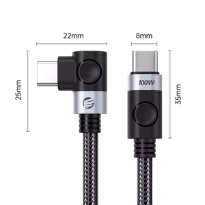 Orico C2C kampinis USB-C–USB-C PD, 100 W laidas, 0,5 m – juodas