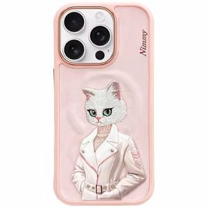 Nimmy Magnetinis Madingas Mielas Augintinis MagSafe Dėklas telefonui iPhone 16 Pro - Rožinis