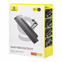 Hub Baseus T-Space su USB-C į lightning laidais Tesla automobiliams (juodas)