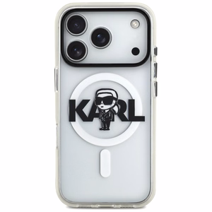 Karl Lagerfeld IML Karl Eskizas Logotipas Magnetinis dėklas telefonui iPhone 17 Pro - skaidrus
