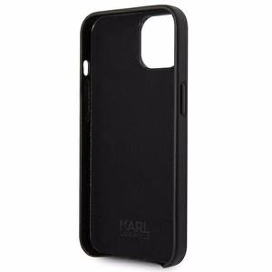 Karl Lagerfeld odinis perforuotas logo dėklas telefonui iPhone 14 Plus - juodas