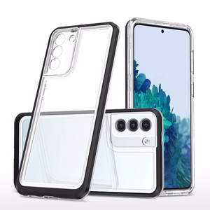 Skaidrus 3in1 dėklas Samsung Galaxy S21 + 5G (S21 Plus 5G) rėmelio gelinis dangtelis juodas