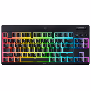 Razer BlackWidow V4 Low-Profile Tenkeyless HyperSpeed Keyboard Wireless US Bluetooth Yellow Switches Black