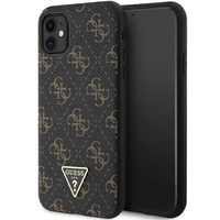Guess 4G Triangle Metal Logo dėklas iPhone 11 / XR - juodas
