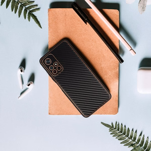 TEL PROTECT Leather Carbon dėklas telefonui Xiaomi Redmi Note 11 5G/Note 11S 5G/Poco M4 Pro 5G juodas