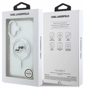 Dėklas Karl Lagerfeld IML K&CH Heads Metal Frame MagSafe Apple iPhone 17