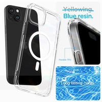 Spigen Crystal Hybrid Magnetinis dėklas telefonui iPhone 15 Plus - skaidrus