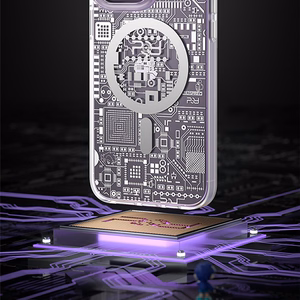 Kingxbar PQY Geek Series magnetinis dėklas telefonui iPhone 14 Plus MagSafe sidabrinis